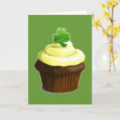 St. Patrick's cupcake wenskaart Kaart (Gele Bloem)