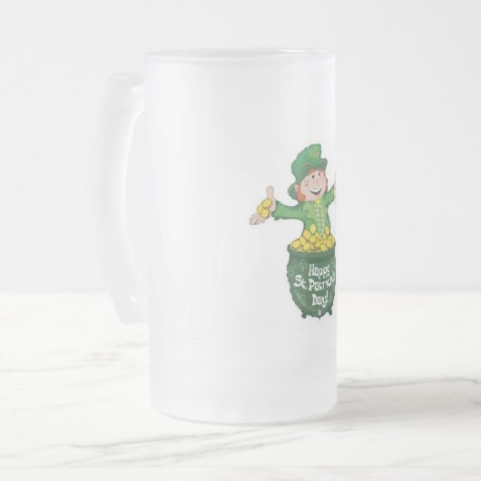 St. Patricks Custom 16oz Frosted Mok (Voorkant links)