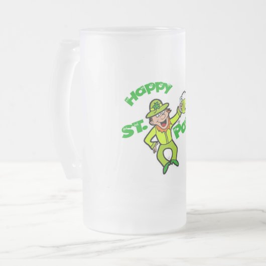 St. Patricks Custom 16oz Frosted Mok (Voorkant links)