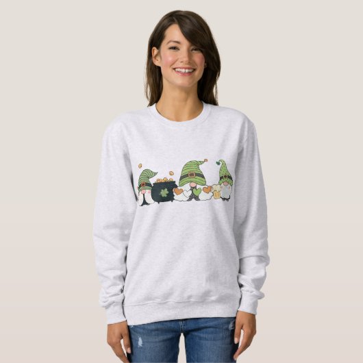 St. Patrick's Cute Day Gnomes Trui (Voorkant volledig)