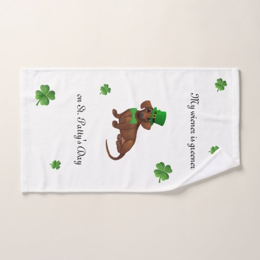 St. Patricks Dachshund Towel Handdoek (Handdoek)