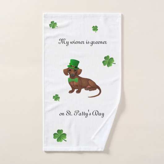 St. Patricks Dachshund Towel Handdoek (Handdoek)