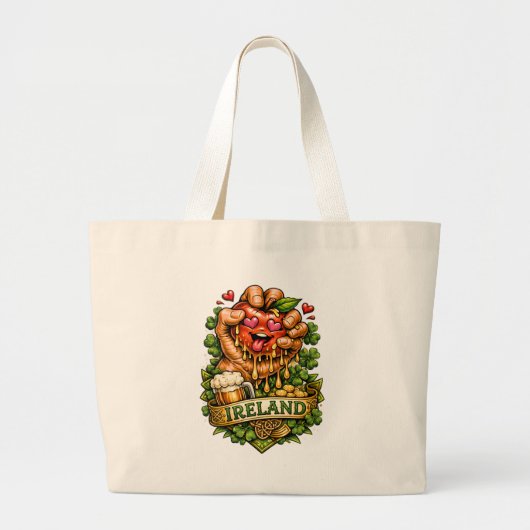 St. Patrick's Dag Appel Razernij 🍀 Grote Tote Bag (Voorkant)