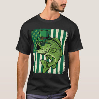St. Patrick's Dag Baars Leprechaun Vissen Grappige T-shirt