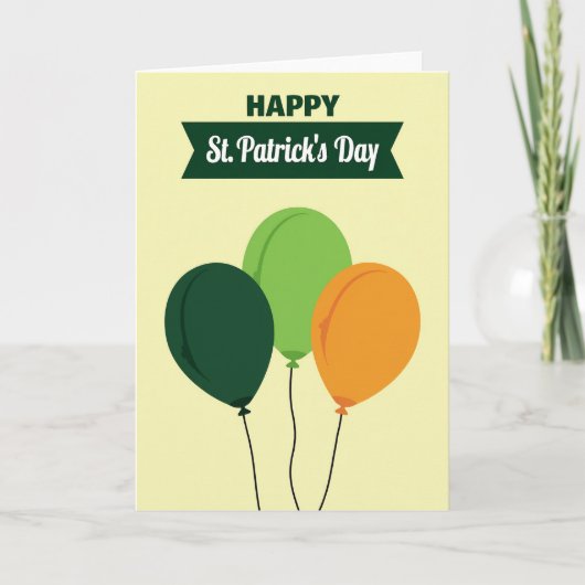 St. Patricks Dag Ballonnen Kaart (Voorkant)