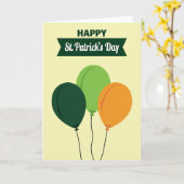 St. Patricks Dag Ballonnen Kaart (Gele Bloem)