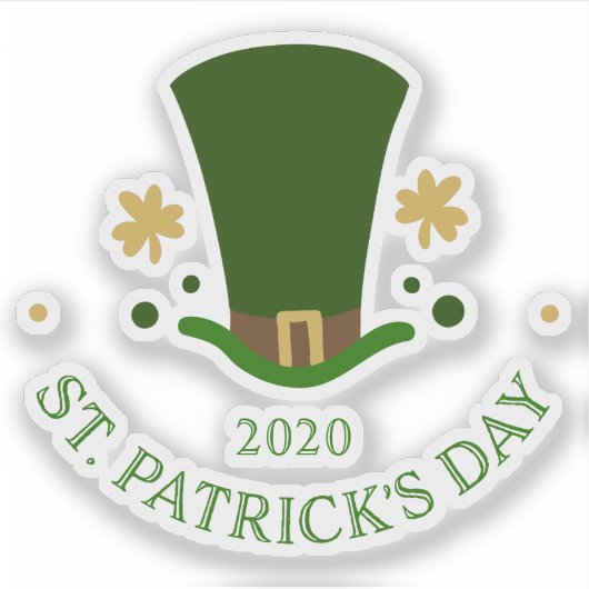 St.Patrick's dag bidden pet & shamrock Sticker (Voorkant)