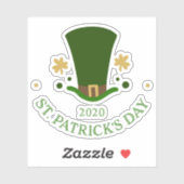 St.Patrick's dag bidden pet & shamrock Sticker (Vel)