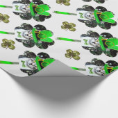 ST PATRICK'S DAG CAT, LEPRECHAUN PET EN SHAMROCKS CADEAUPAPIER (Hoek)