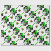 ST PATRICK'S DAG CAT, LEPRECHAUN PET EN SHAMROCKS CADEAUPAPIER (Vlak)