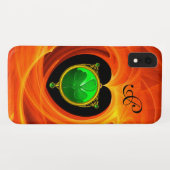 ST PATRICK'S DAG CELTIC HEART, SHAMROCK MONOGRAM Case-Mate iPhone CASE (Achterkant (horizontaal))