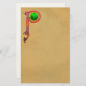 ST PATRICK'S DAG CELTIC P MONOGRAM MET SHAMROCK BRIEFPAPIER (Voorkant / Achterkant)