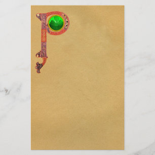 ST PATRICK'S DAG CELTIC P MONOGRAM MET SHAMROCK BRIEFPAPIER