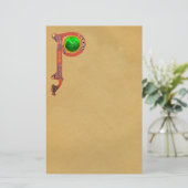 ST PATRICK'S DAG CELTIC P MONOGRAM MET SHAMROCK BRIEFPAPIER (Staand voorkant)
