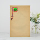 ST PATRICK'S DAG CELTIC P MONOGRAM MET SHAMROCK BRIEFPAPIER (Staand voorkant)
