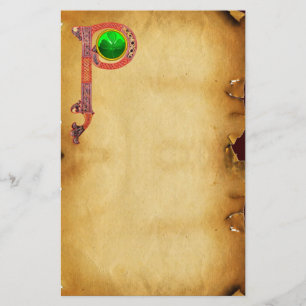 ST PATRICK'S DAG CELTIC P MONOGRAM MET SHAMROCK BRIEFPAPIER