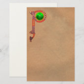 ST PATRICK'S DAG CELTIC P MONOGRAM MET SHAMROCK BRIEFPAPIER (Voorkant / Achterkant)