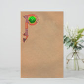 ST PATRICK'S DAG CELTIC P MONOGRAM MET SHAMROCK BRIEFPAPIER (Staand voorkant)