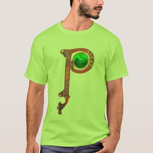 ST PATRICK'S DAG CELTIC P MONOGRAM MET SHAMROCK T-SHIRT (Voorkant)