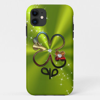 ST PATRICK'S DAG Diamond Shamrock Monogram iPhone 11 Hoesje