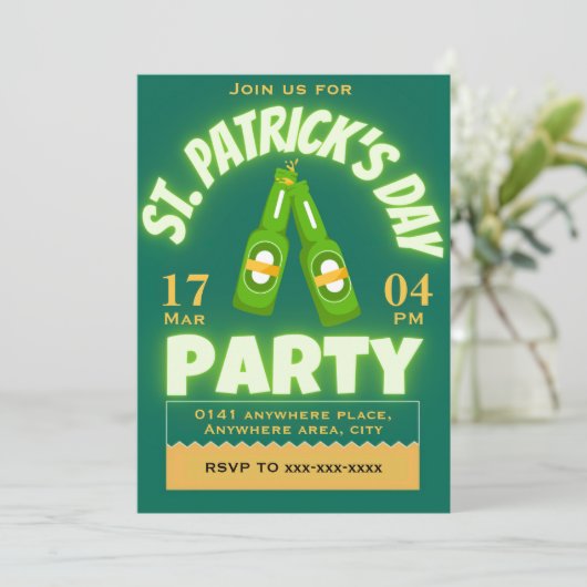 St Patrick's dag feest Kaart (Staand voorkant)