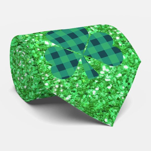 St. Patrick's dag glans glitter Kelly groen Nec Stropdas (Opgerold)
