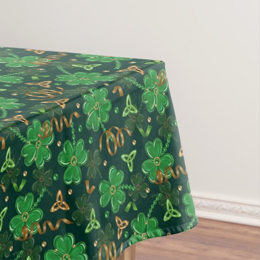 St Patricks dag Gold Trefoil Lint Lucky Shamrock Tafelkleed (Voorbeeld)