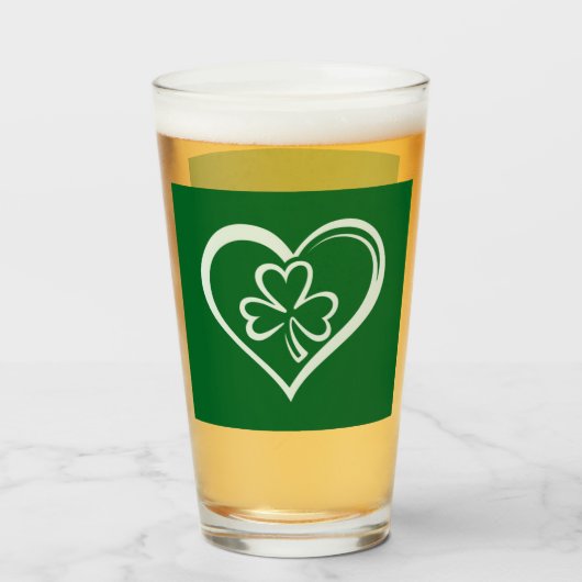 St. Patrick's Dag Grappige Shamrock Hart Iers Glas (Voorkant gevuld)