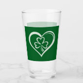 St. Patrick's Dag Grappige Shamrock Hart Iers Glas (Voorkant)