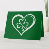 St. Patrick's Dag Grappige Shamrock Hart Iers  Kaart (Voorkant)