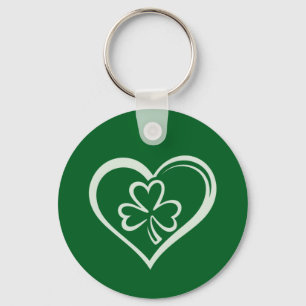 St. Patrick's Dag Grappige Shamrock Hart Iers  Sleutelhanger