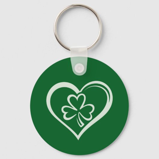 St. Patrick's Dag Grappige Shamrock Hart Iers  Sleutelhanger (Voorkant)