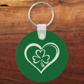 St. Patrick's Dag Grappige Shamrock Hart Iers  Sleutelhanger (Voorkant)