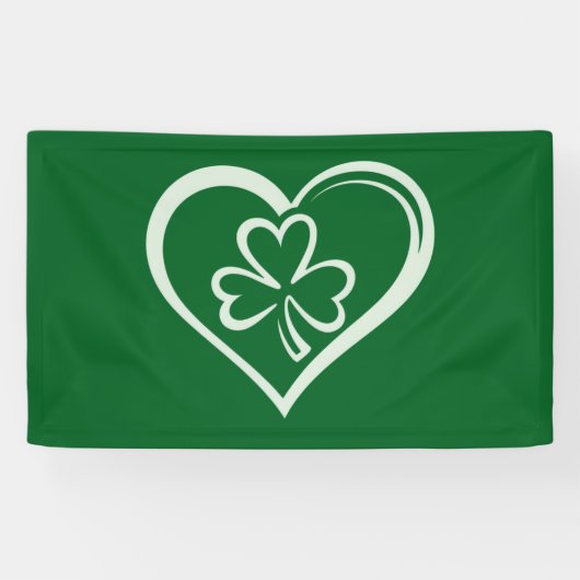 St. Patrick's Dag Grappige Shamrock Hart Iers  Spandoek (Horizontaal)