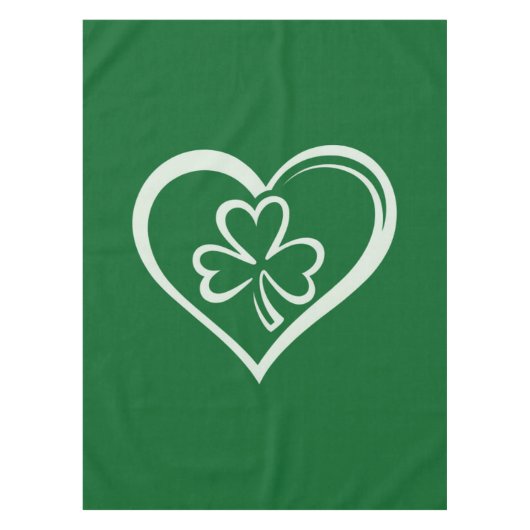St. Patrick's Dag Grappige Shamrock Hart Iers Tafelkleed (Voorkant)