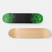 st patricks dag / groen glitterpatroon persoonlijk skateboard (Horizontaal)
