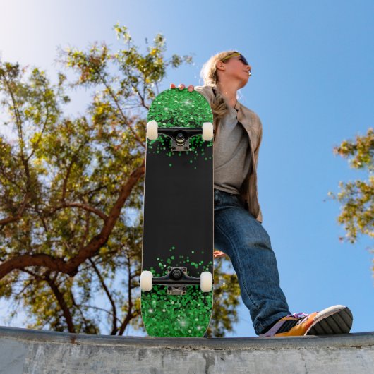 st patricks dag / groen glitterpatroon persoonlijk skateboard (Buiten 1)
