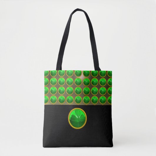 ST PATRICK'S DAG GROEN SHAMROCK GEMSTONE Black Tote Bag (Voorkant)