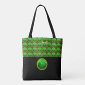 ST PATRICK'S DAG GROEN SHAMROCK GEMSTONE Black Tote Bag (Achterkant)