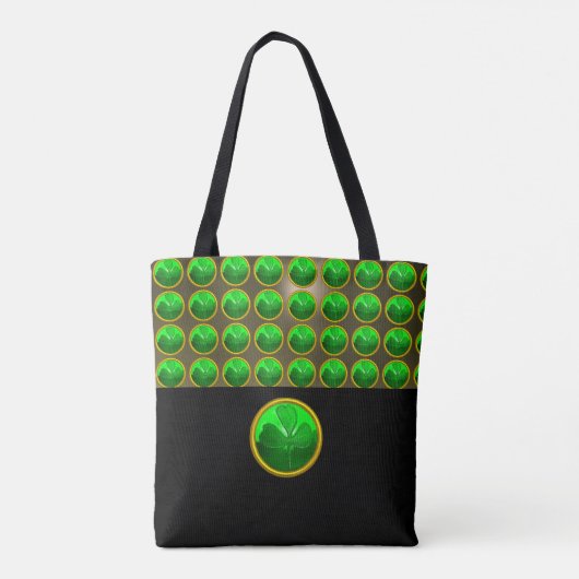 ST PATRICK'S DAG GROEN SHAMROCK GEMSTONE Black Tote Bag (Achterkant)