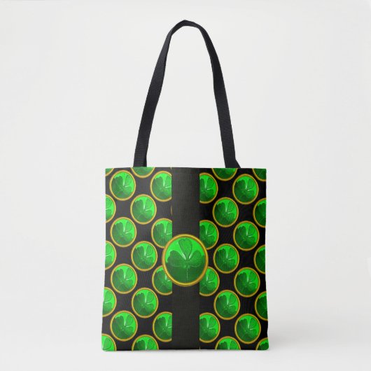 ST PATRICK'S DAG GROEN SHAMROCK GEMSTONE Black Tote Bag (Voorkant)