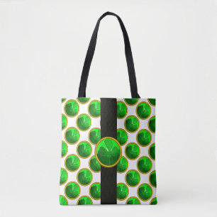 ST PATRICK'S DAG GROEN SHAMROCK GEMSTONE White Tote Bag