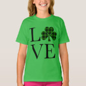 St.Patricks dag groen zwart geruite klaver liefde T-shirt (Voorkant)
