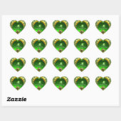 ST.PATRICK'S DAG GROENE EMERALD GEM SHAMROCK HEART HART STICKER (Vel)