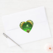 ST.PATRICK'S DAG GROENE EMERALD GEM SHAMROCK HEART HART STICKER (Envelop)