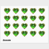 ST.PATRICK'S DAG GROENE EMERALD GEM SHAMROCK HEART HART STICKER (Vel)