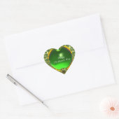 ST.PATRICK'S DAG GROENE EMERALD GEM SHAMROCK HEART HART STICKER (Envelop)