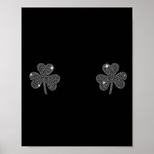 St. Patrick's Dag Groene Klaver Ierse Shamrock Bor Poster