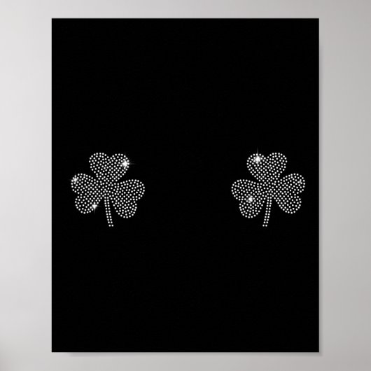 St. Patrick's Dag Groene Klaver Ierse Shamrock Bor Poster (Voorkant)