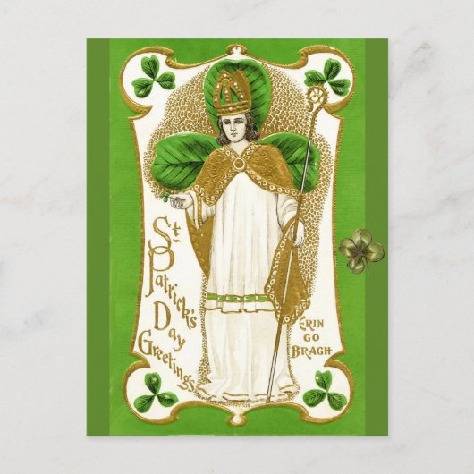 ST.PATRICK'S DAG GROENE SCHAMROKKEN EN TRINITY BRIEFKAART (Voorkant)
